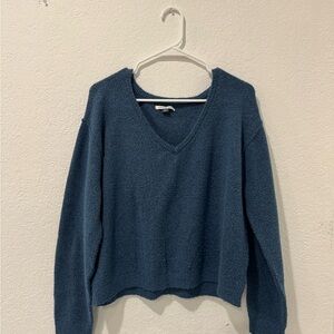 American Eagle Outfitters Teal V-Neck Sweater